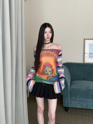 VILZSTUDIOS Funny Halloween Off-Shoulder Top