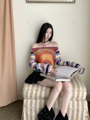 VILZSTUDIOS Funny Halloween Off-Shoulder Top
