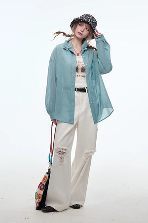 VILZSTUDIOS Plaid Drawstring Shirt