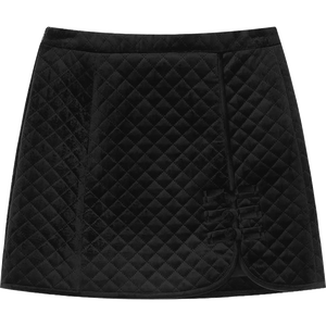 VILZSTUDIOS Stylish Black Diamond Velvet A-Line Skirt