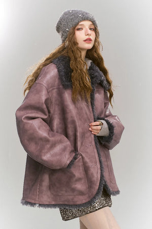 VILZSTUDIOS Retro Pink Reversible Leather Jacket