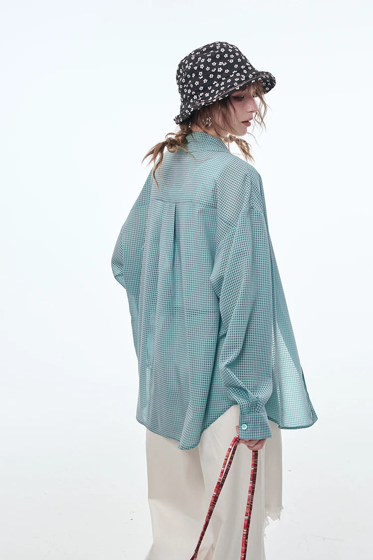 VILZSTUDIOS Plaid Drawstring Shirt