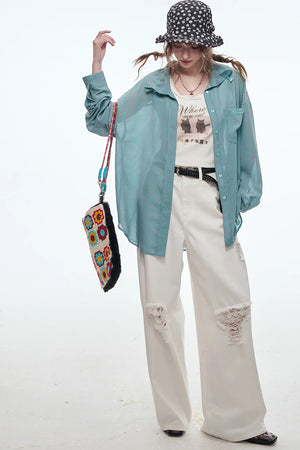 VILZSTUDIOS Plaid Drawstring Shirt