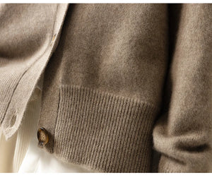VILZSTUDIOS Half High Neck Warm Wool Cardigan
