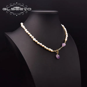 VILZSTUDIOS Natural Pearl Amethyst Necklace