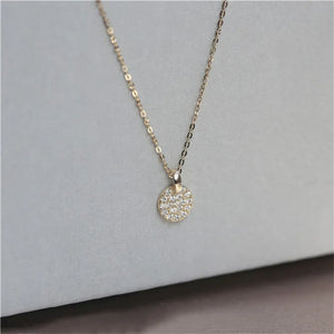 VILZSTUDIOS 925 Sterling Silver French Simple Crystal Necklace