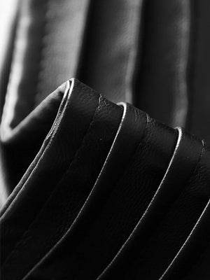 VILZSTUDIOS Stylish Black Maxi A-Line Leather Skirt