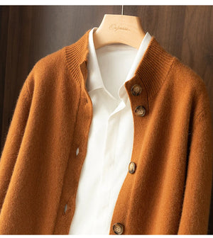 VILZSTUDIOS Half High Neck Warm Wool Cardigan