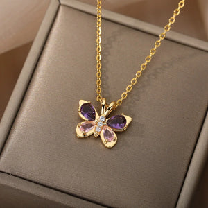 VILZSTUDIOS Zircon Butterfly Pendant Necklace