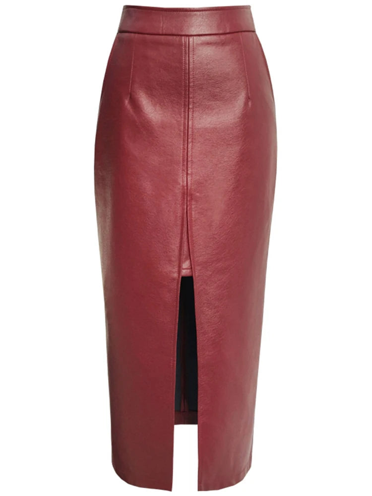 VILZSTUDIOS Lautaro Soft Faux Leather High Waisted Skirts