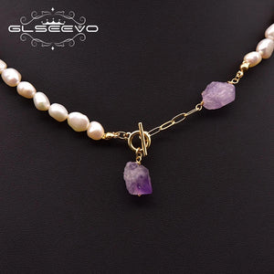 VILZSTUDIOS Natural Pearl Amethyst Necklace