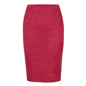 VILZSTUDIOS High Waist Suede Pencil Skirt