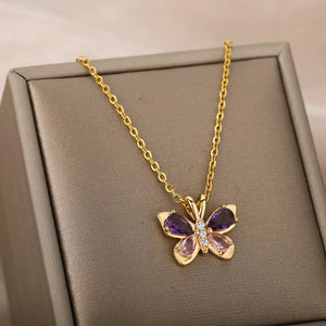 VILZSTUDIOS Zircon Butterfly Pendant Necklace