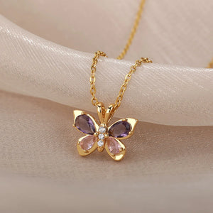 VILZSTUDIOS Zircon Butterfly Pendant Necklace