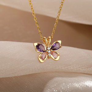 VILZSTUDIOS Zircon Butterfly Pendant Necklace