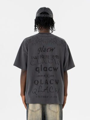 VILZSTUDIOS Letter Print Loose T-Shirt