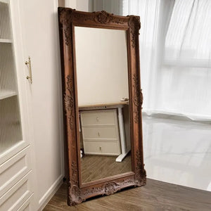 VILZSTUDIOS French Vintage Furniture Full-Length Wooden Frame Mirror Hotel Artistic Decorative Mirror Wedding Dress Store Dressing Mirror