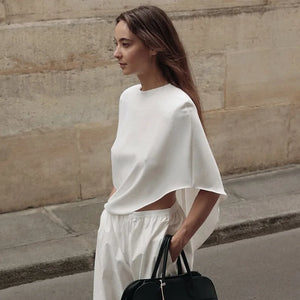 VILZSTUDIOS Elegant Loose Blouse with Shoulder Pads