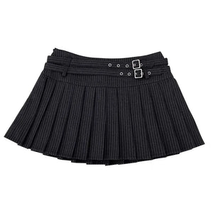 VILZSTUDIOS Spicy American Retro Striped Mini Skirt