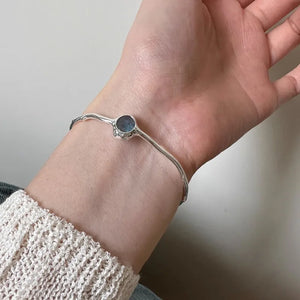 VILZSTUDIOS Blue Stone Geometric Bangle Bracelet