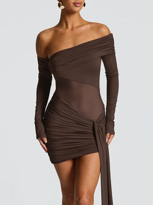 VILZSTUDIOS Sultry Off Shoulder Sexy Mini Dress