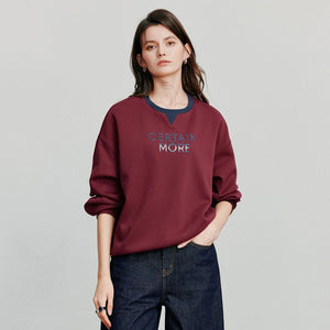 VILZSTUDIOS Contrasting Color Splicing Letter Print Shirt