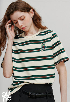 VILZSTUDIOS Striped Summer Cotton Women T-Shirt