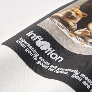VILZSTUDIOS Funny Shiba Print Cotton T-Shirt
