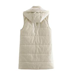 VILZSTUDIOS Thickened Warm Hooded Leather Sleeveless Vest