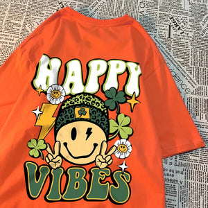 VILZSTUDIOS Happy Vibes Round Neck T-Shirt
