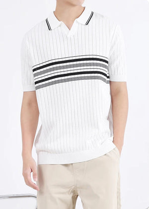 VILZSTUDIOS Lapel Knit Polo T-Shirt