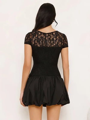 VILZSTUDIOS Elegant Lace See-Through A-Line Summer Dress