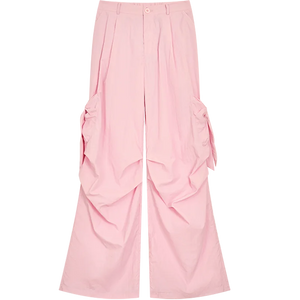 VILZSTUDIOS Sweet Cool Pink Casual Parachute Pants