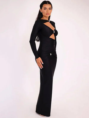 VILZSTUDIOS Sleek Sexy Long Sleeve Maxi Dress