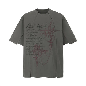 VILZSTUDIOS Retro Totem Print Short Sleeve T-Shirt