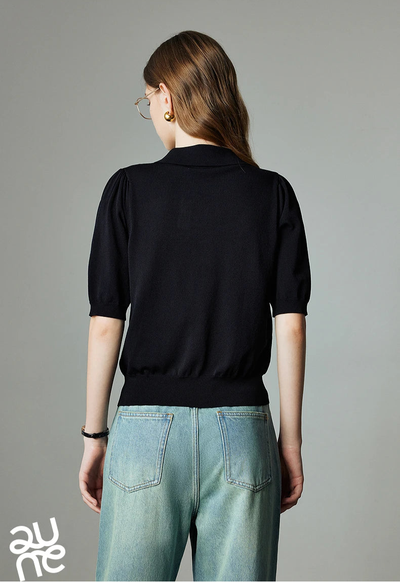 VILZSTUDIOS Chic Knitwear Summer Women Shirt
