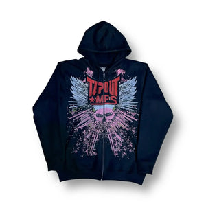 VILZSTUDIOS Oversized Retro Pigeon Graphic Print Hoodie