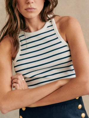 VILZSTUDIOS Sexy Slim Striped Tank Top
