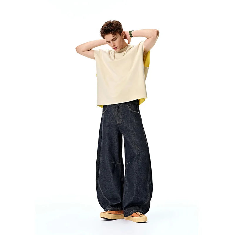 VILZSTUDIOS Vintage Baggy Raw Denim Wide-Leg Jeans