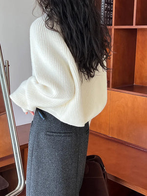 VILZSTUDIOS Turtleneck Semi-Zipper Knitwear Sweater