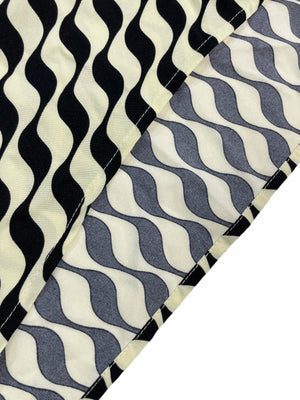 VILZSTUDIOS Striped Print Off-Shoulder Dress with Lantern