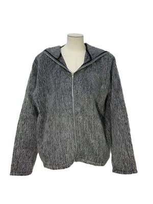 VILZSTUDIOS Knitted Hooded Zipper Cardigan