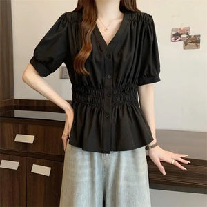 VILZSTUDIOS Oversized V-Neck Blouse
