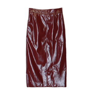 VILZSTUDIOS Shiny Patent Leather High Waist Maxi Skirt