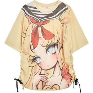 VILZSTUDIOS Sweet Animated Printed Loose T-Shirt