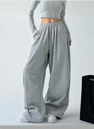 VILZSTUDIOS Gray Wide Leg Drawstring Pants