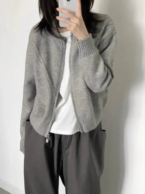 VILZSTUDIOS Soft Japanese Vintage Zipper Sweater