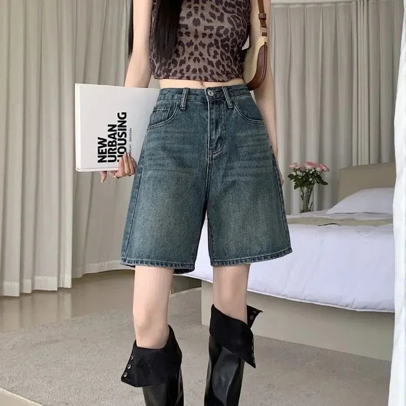 VILZSTUDIOS Vintage High Waist Button Denim Jeans