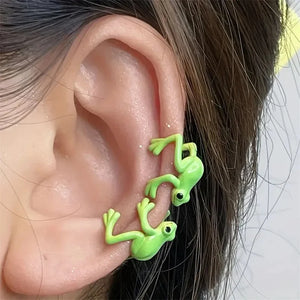 VILZSTUDIOS Creative Cute Frog Ear Cuff Clip Earrings