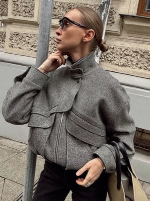 VILZSTUDIOS Retro Chic Zip-Up Jacket